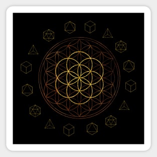 Sacred Geometry Flower of Life Platonic Sticker